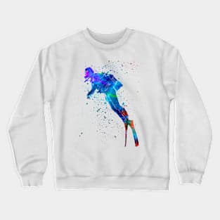 Man scuba diver in watercolor Crewneck Sweatshirt